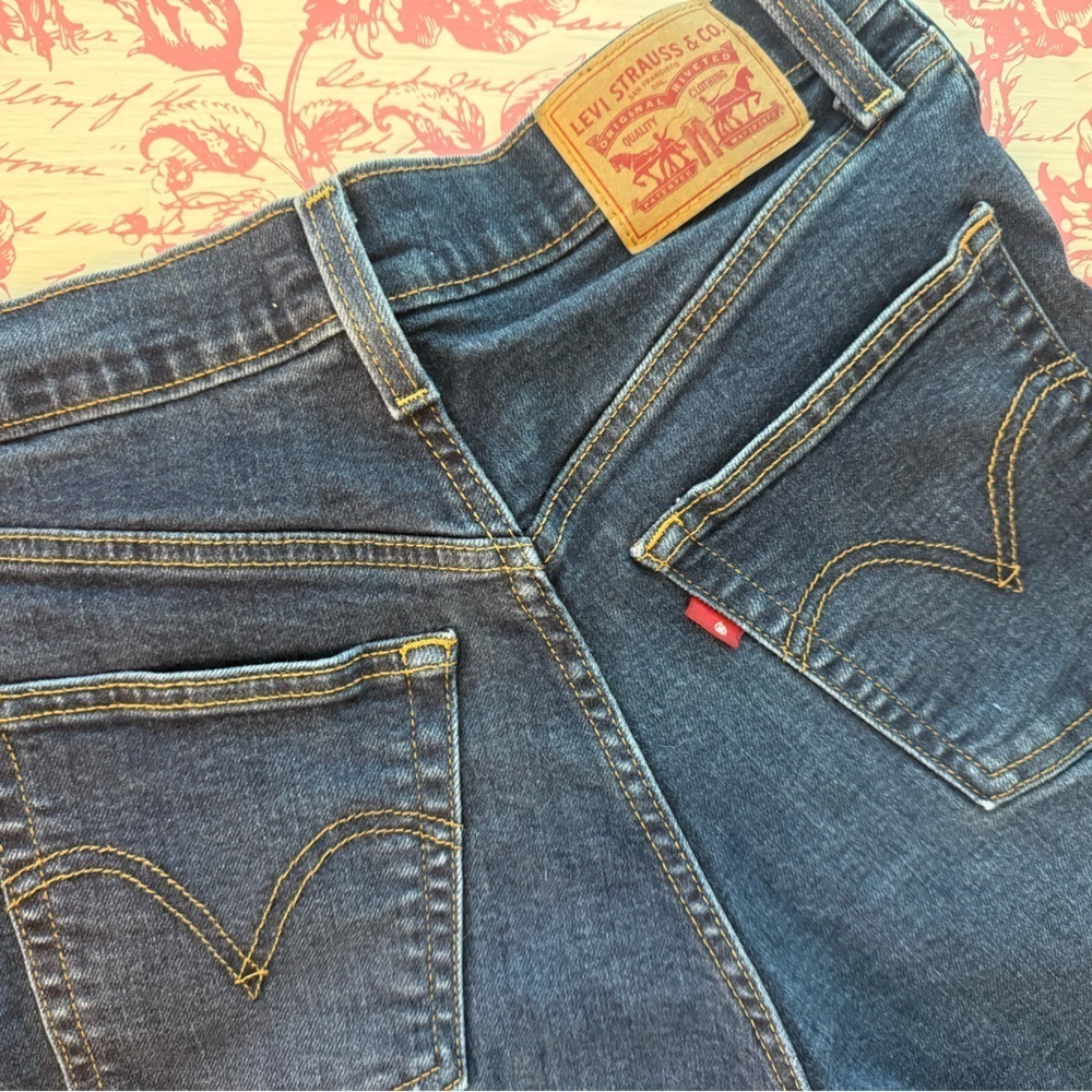 Levi’s Ribcage Straight Ankle Jeans Women’s 28 Dark Wash High Rise Button Fly - Picture 4 of 7